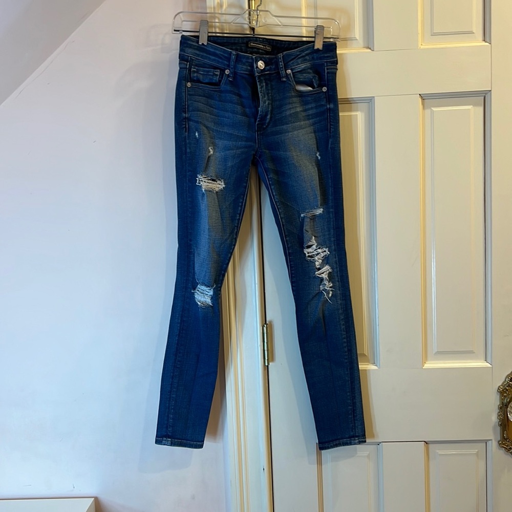 Blue denim jeans